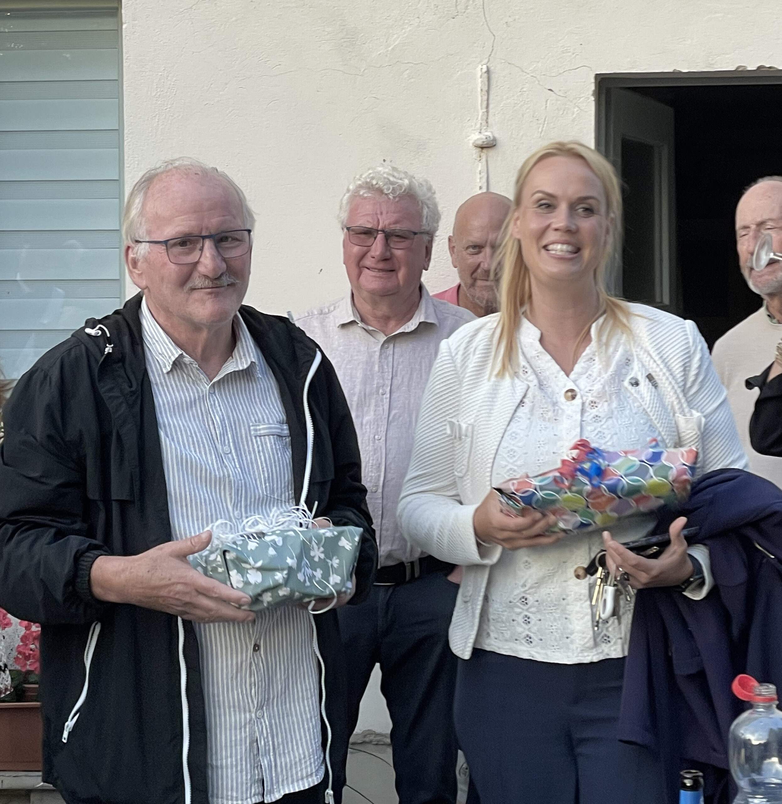 Begrüßung beim Grillabend durch die Bürgermeisterin Frau Dr. Marisken und dem Vorsitzenden des Heringsdorfer Fördervereins Joachim Saupe